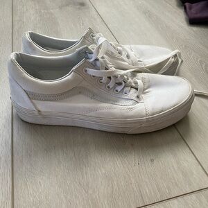 Vans all white lace up